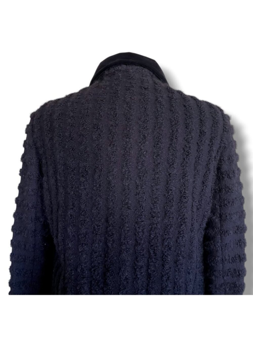 Vintage 1970s Courreges Paris Jacket Size C US Medium Large Black Boucle Wool - Picture 9 of 13